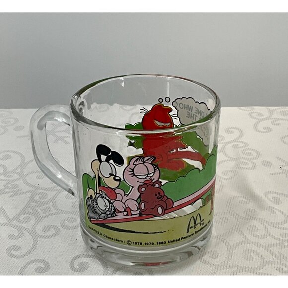 Garfield McDonald's 1978 Vintage Glass Mug With Comic Print Jim Davis - Picture 3 of 5